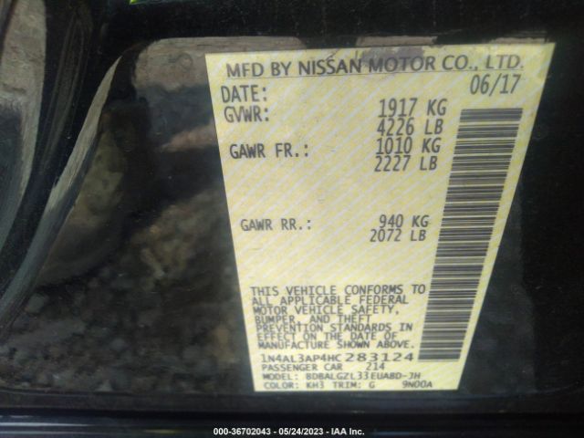 1N4AL3AP4HC283124 Nissan Altima 2.5 S