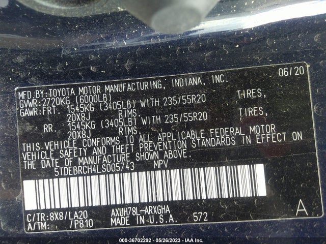 Toyota Highlander Hybrid Platinum 2020 5TDEBRCH4LS005743 Image 11