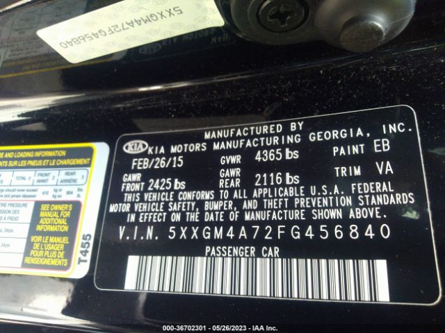 5XXGM4A72FG456840 KIA Optima Lx
