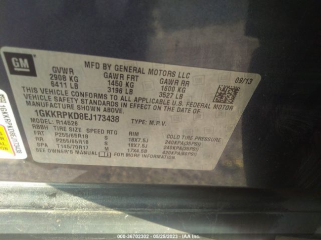 1GKKRPKD8EJ173438 GMC ACADIA SLE