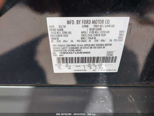 Ford POLICE INTERCEPTOR 2018 1FM5K8AT3JGB34660 Image 10