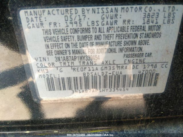 3N1AB7AP1HY339454 Nissan SENTRA SV