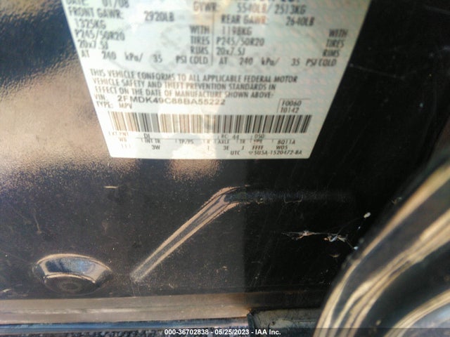2008 FORD EDGE LIMITED VIN: 2FMDK49C88BA55222