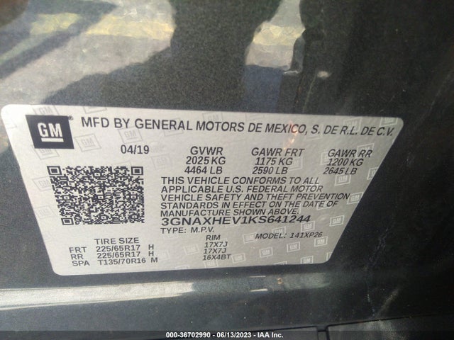Chevrolet EQUINOX LS 2019 3GNAXHEV1KS641244 Image 9