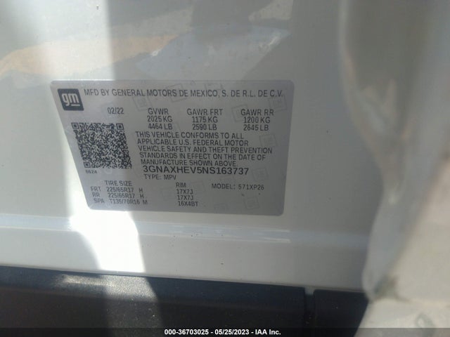 Chevrolet EQUINOX LS 2022 3GNAXHEV5NS163737 Image 9
