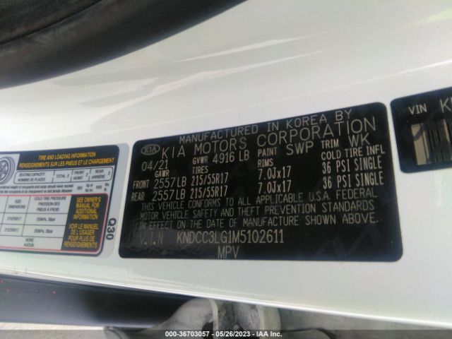 KNDCC3LG1M5102611 KIA Niro Ev Ex