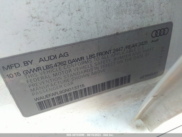 WAUEFAFL8GN013715 Audi A4 Premium Plus