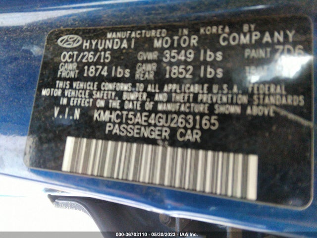 Hyundai ACCENT SE 2016 KMHCT5AE4GU263165 Image 9