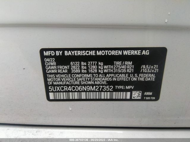5UXCR4C06N9M27352 BMW X5 Sdrive40i