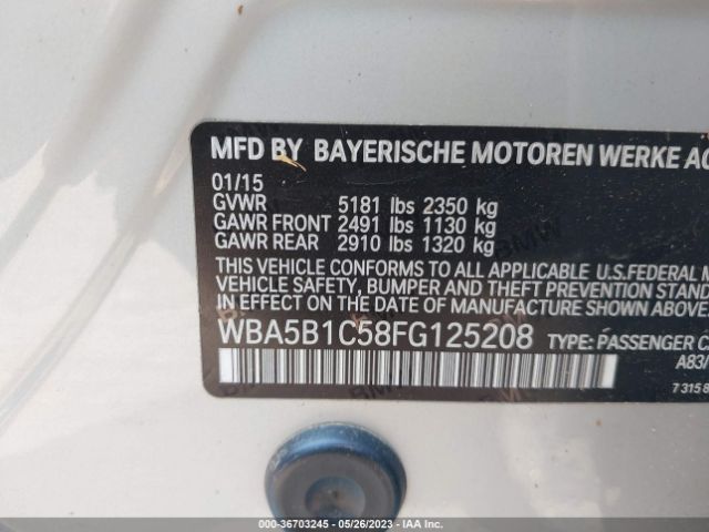 WBA5B1C58FG125208 BMW 5 Series 535i