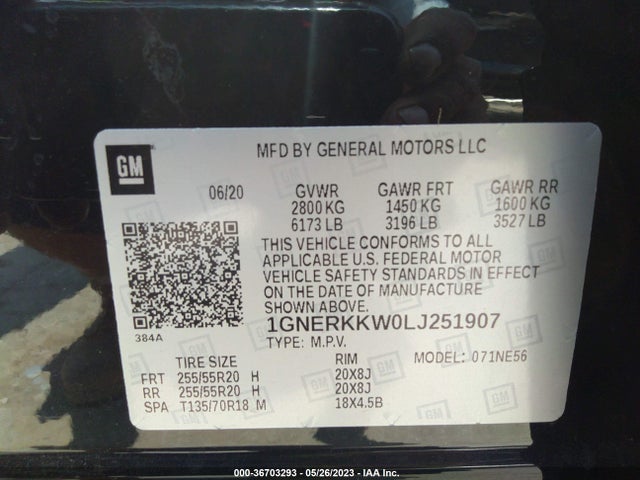 Chevrolet Traverse Premier 2020 1GNERKKW0LJ251907 Image 9