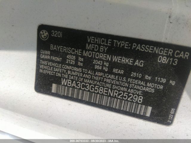 WBA3C3G58ENR25298 BMW 3 Series 320i Xdrive