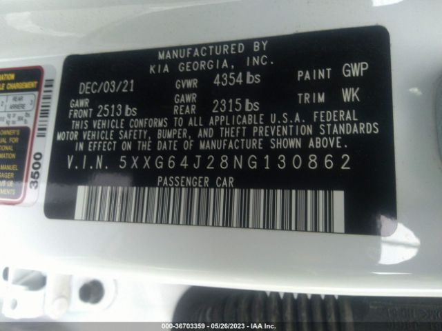 5XXG64J28NG130862 KIA K5 Gt-line