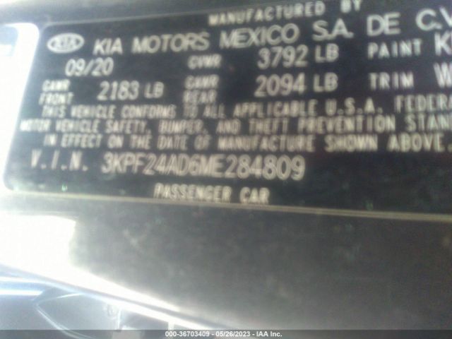 3KPF24AD6ME284809 KIA Forte Lxs