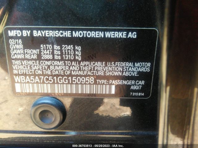 WBA5A7C51GG150958 BMW 5 Series 528i Xdrive