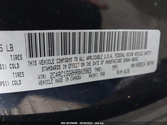 Chrysler Pacifica Limited 2017 2C4RC1GG0HR803965 Image 9