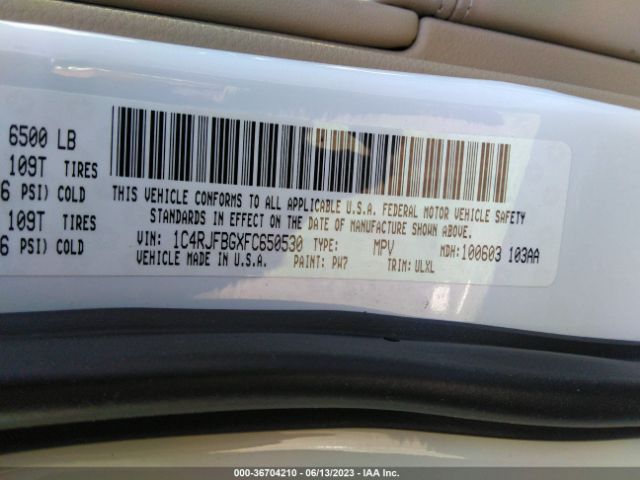 1C4RJFBGXFC650530 Jeep Grand Cherokee Limited