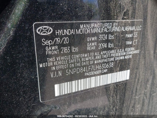 Hyundai Elantra Value Edition 2020 5NPD84LF7LH630638 Image 10