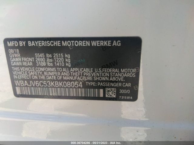 WBAJV6C53KBK08054 BMW 6 Series 640i Xdrive
