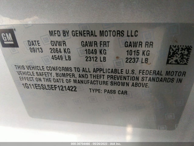 Chevrolet MALIBU LT 2014 1G11E5SL5EF121422 Image 9