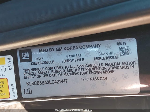 Chevrolet SPARK LS 2020 KL8CB6SA3LC421447 Image 9