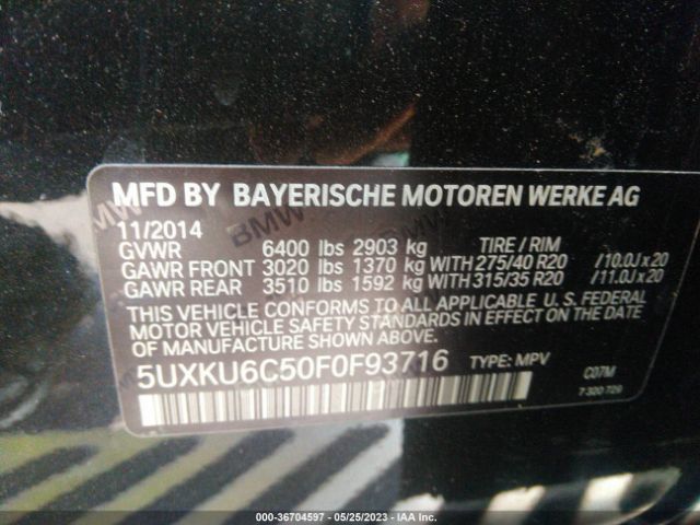5UXKU6C50F0F93716 BMW X6 Xdrive50i