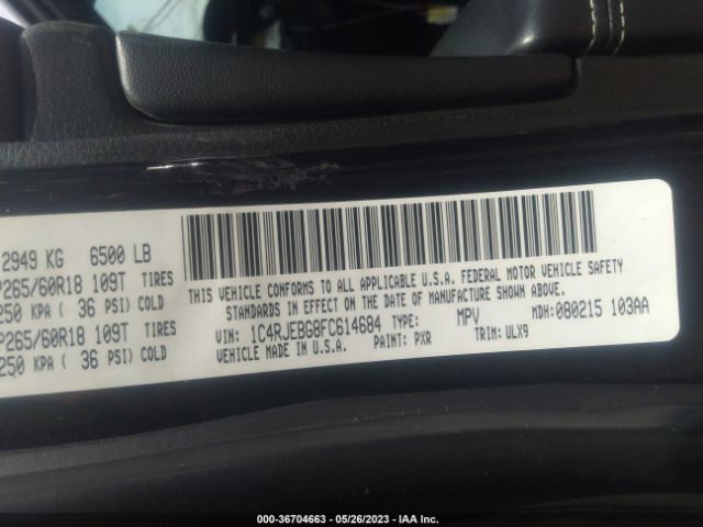 1C4RJEBG8FC614684 Jeep Grand Cherokee Limited