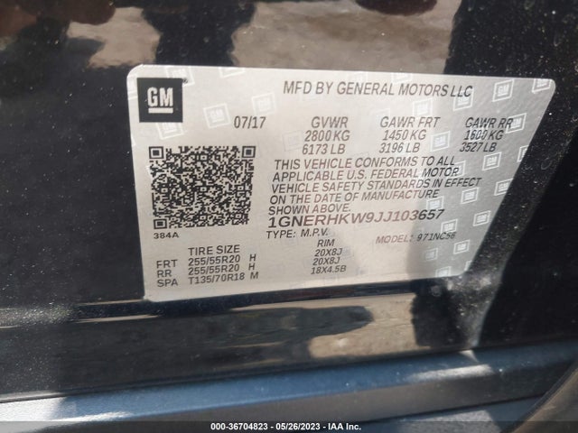 Chevrolet Traverse Lt Leather 2018 1GNERHKW9JJ103657 Image 11