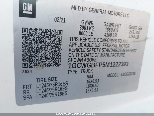 Chevrolet EXPRESS CARGO VAN 2021 1GCWGBFP5M1222393 Image 9