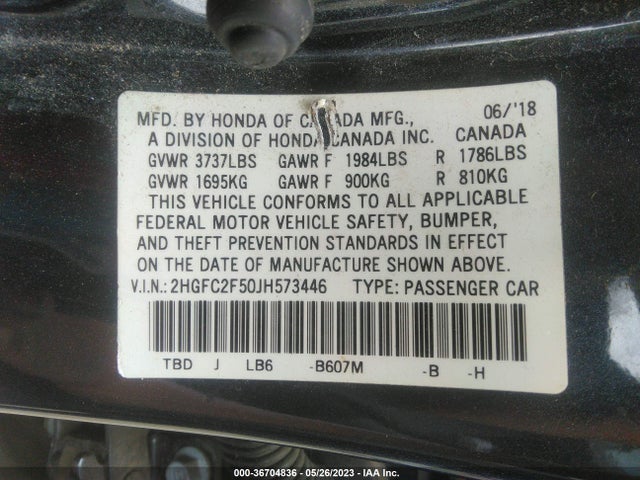 Honda Civic Sedan Lx 2018 2HGFC2F50JH573446 Image 9