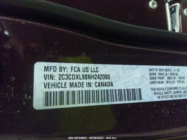 2C3CDXL98NH242093 Dodge Charger Srt Hellcat Widebody