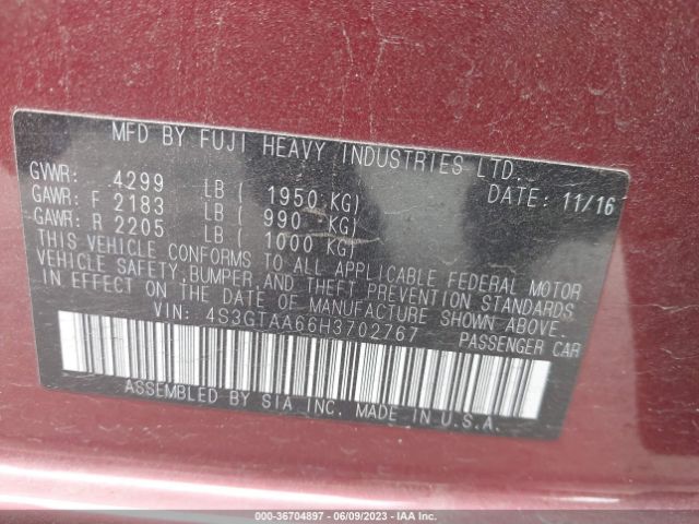 4S3GTAA66H3702767 Subaru Impreza