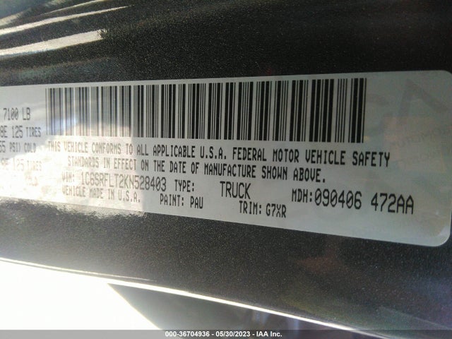 1C6SRFLT2KN528403 RAM 1500 Rebel