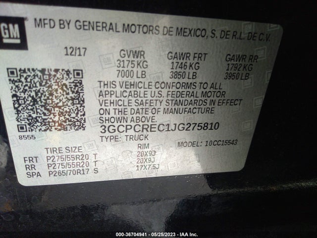 Chevrolet Silverado 1500 Lt 2018 3GCPCREC1JG275810 Image 10