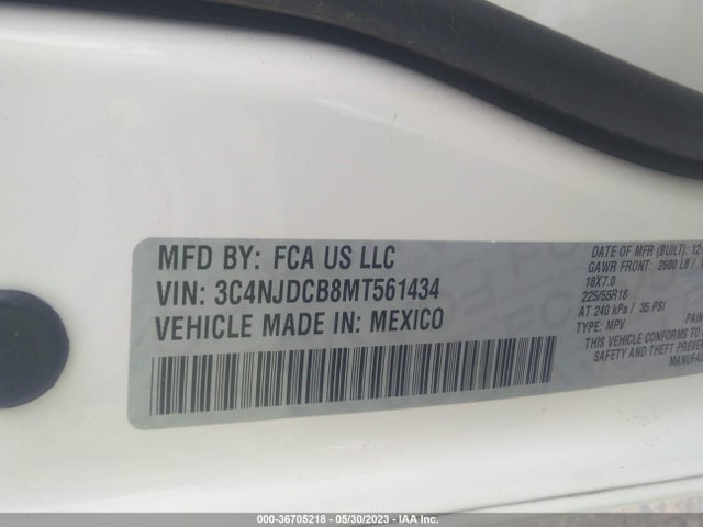 3C4NJDCB8MT561434 Jeep Compass Limited