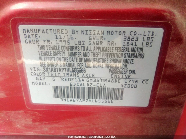 Nissan SENTRA SV 2017 3N1AB7AP7HL655566 Image 11
