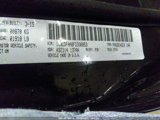 1C3CDFAA8FD336853 Dodge DART SE