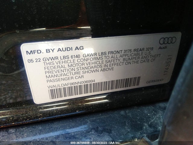 WAULDAF86NN006994 Audi A8 L