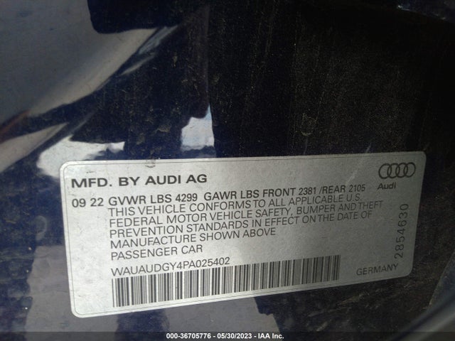 WAUAUDGY4PA025402 Audi A3 PREMIUM