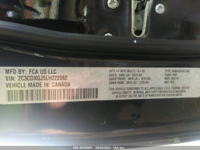 2C3CDXGJ5LH222062 Dodge Charger Scat Pack Rwd