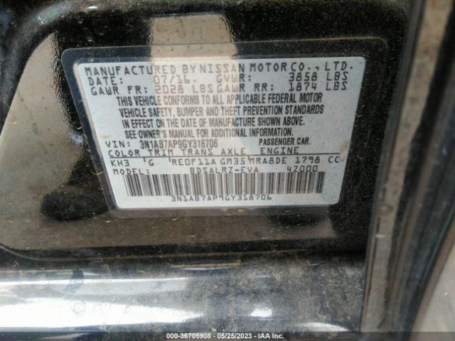 3N1AB7AP9GY318706 Nissan SENTRA SR