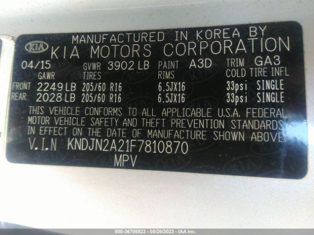 KNDJN2A21F7810870 KIA Soul Base