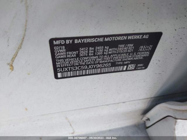 5UXTS3C59J0Y96265 BMW X3 M40i