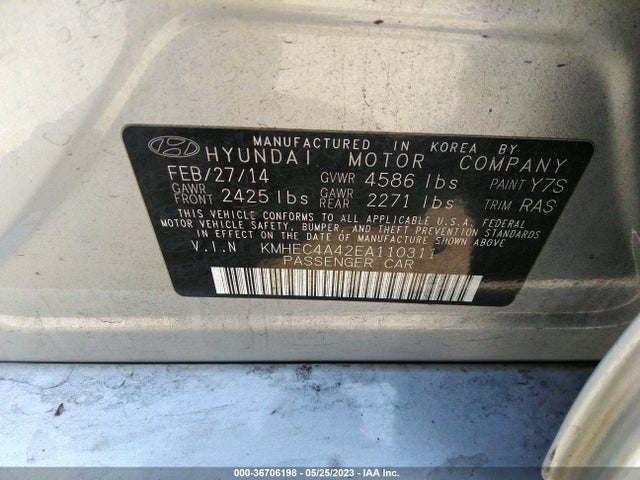 Hyundai SONATA HYBRID 2014 KMHEC4A42EA110311 Image 9