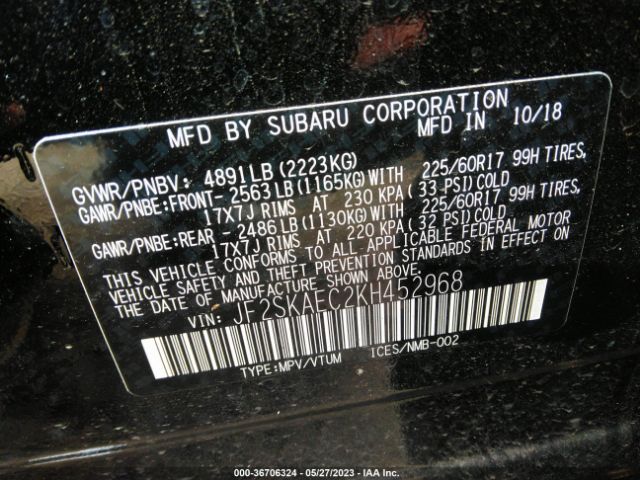 JF2SKAEC2KH452968 Subaru Forester Premium