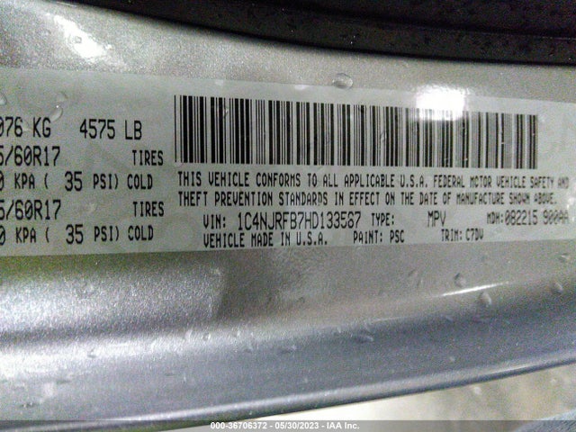 1C4NJRFB7HD133567 Jeep Patriot Latitude