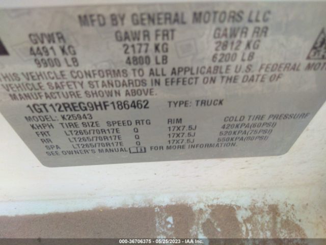 1GT12REG9HF186462 GMC SIERRA 2500HD