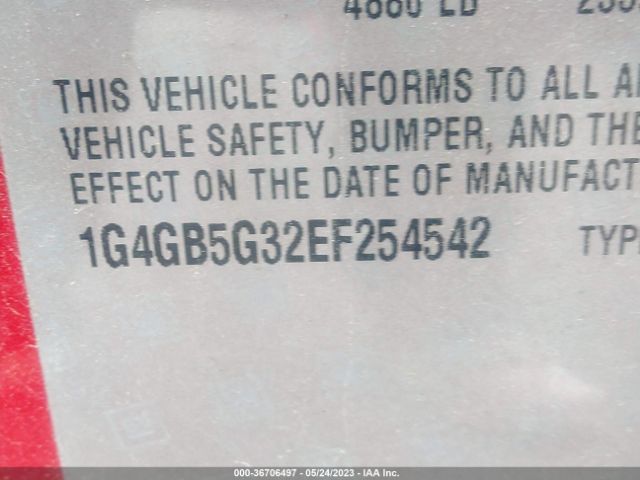 1G4GB5G32EF254542 Buick Lacrosse Leather