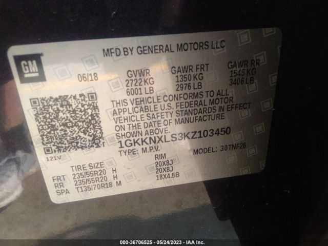 1GKKNXLS3KZ103450 GMC Acadia Denali