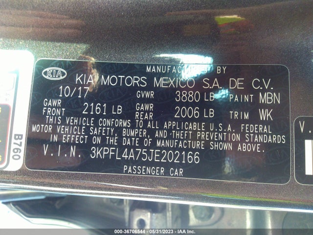 Продаж на аукціоні авто 2018 Kia Forte Lx, vin: 3KPFL4A75JE202166, номер лоту: 36706544
